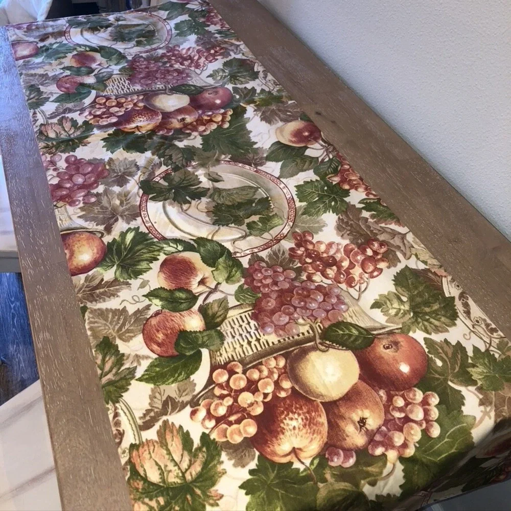 Handmade Fall Table Runner Fruit Basket Grapes 73